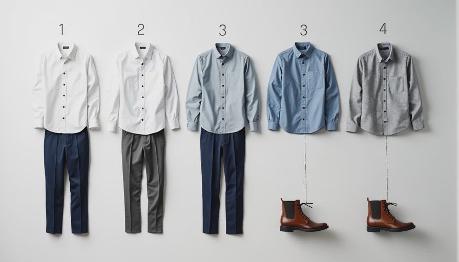 Grid showing mix-and-match combinations from five core wardrobe pieces