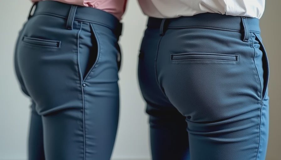 Comparison of tight pants versus well-fitting pants on athletic thighs