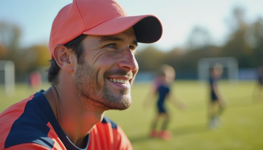Visual context for soccer practice dad outfit